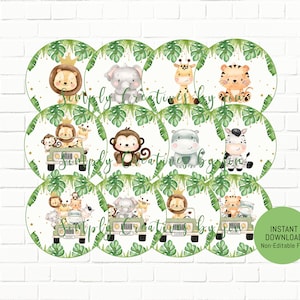 Safari Cupcake Topper | Instant Download | Safari Cupcake Topper Printable