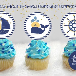 Nautical Theme Cupcake Toppers