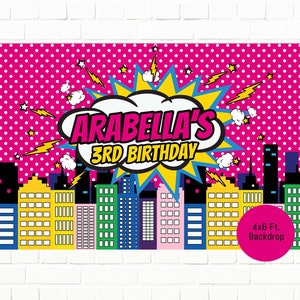 Superhero Printable Backdrop | Superhero Birthday Printable Backdrop | Superhero Personalized Printable Backdrop