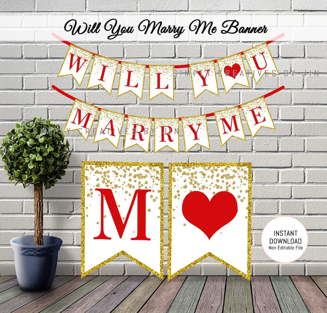 Will You Marry Me? Banner Printable | Will You Marry Me? Banner Instant ...