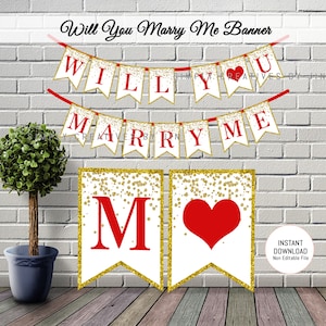 Will You Marry Me? Banner Printable | Will You Marry Me? Banner Instant Download