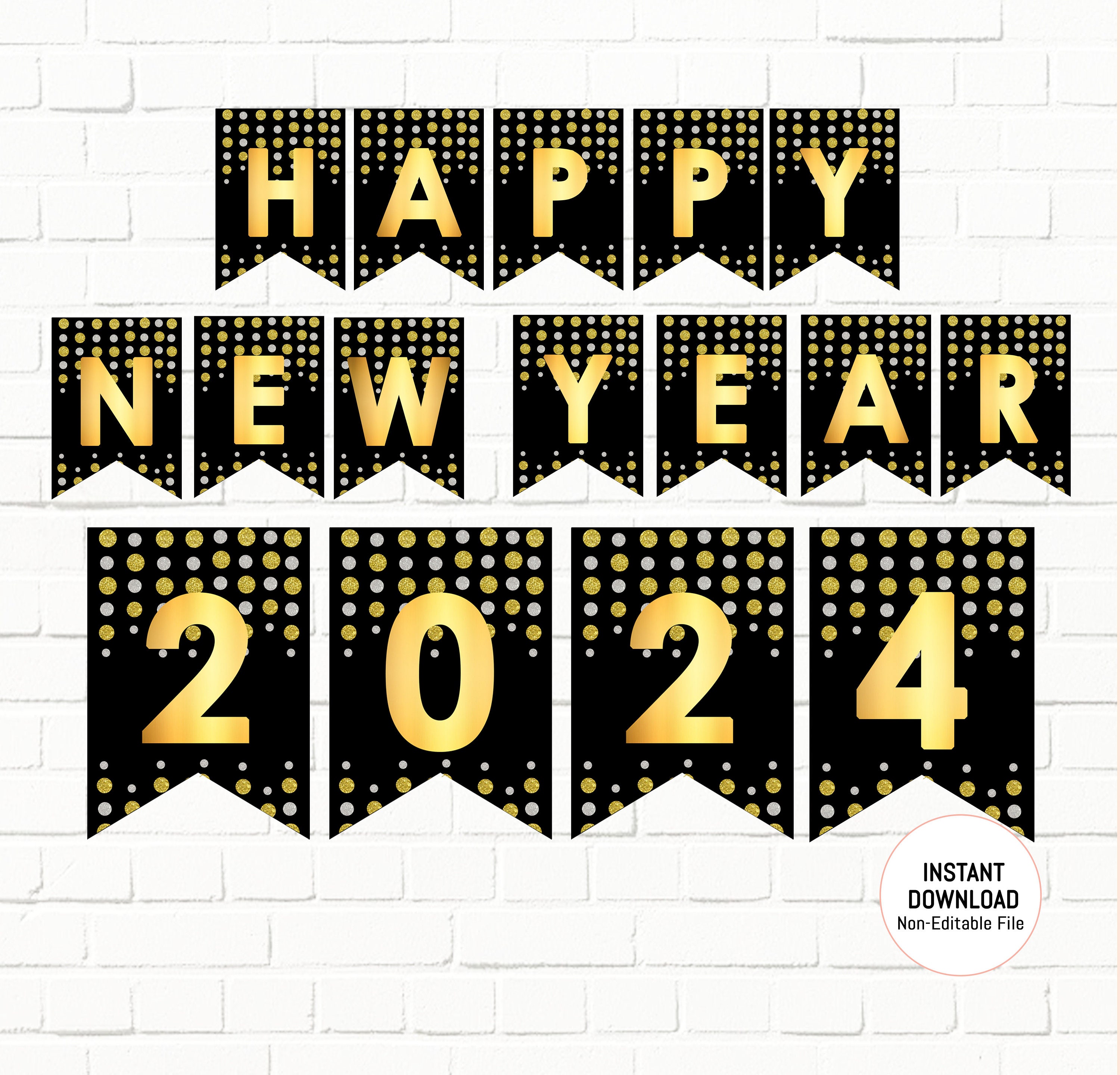 Happy new year 2024 printable instant download etsy