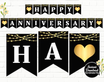 anniversary banner printable etsy