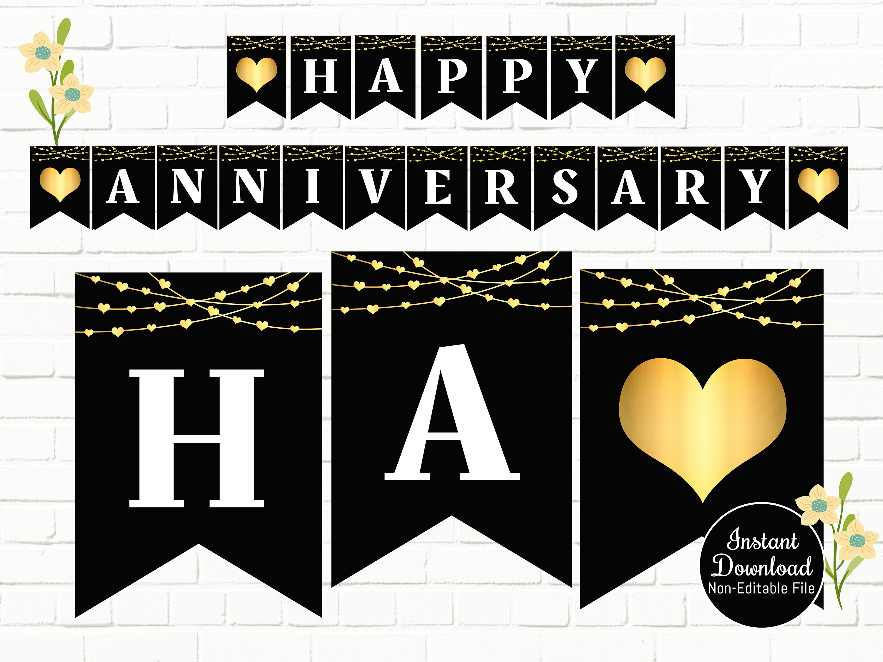 Free Happy Anniversary Banner Printable Pdf