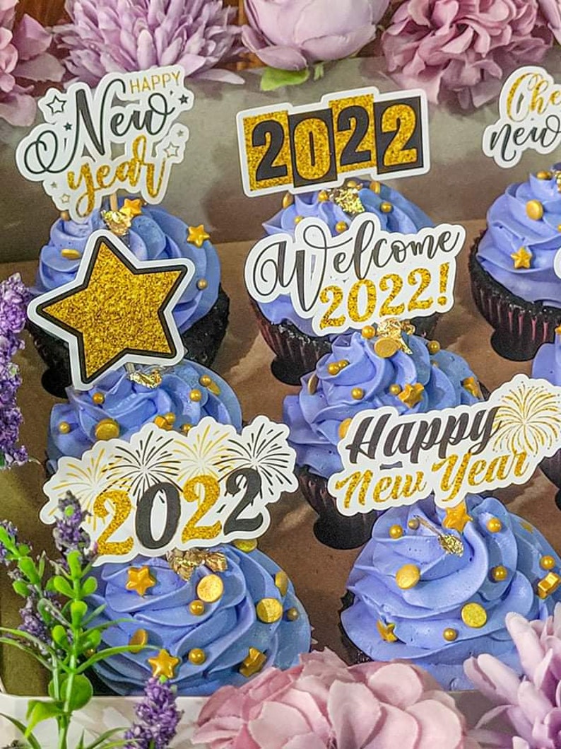 2024 Feliz Año Nuevo Cupcake Topper / 2024 Cupcake Topper Imprimible