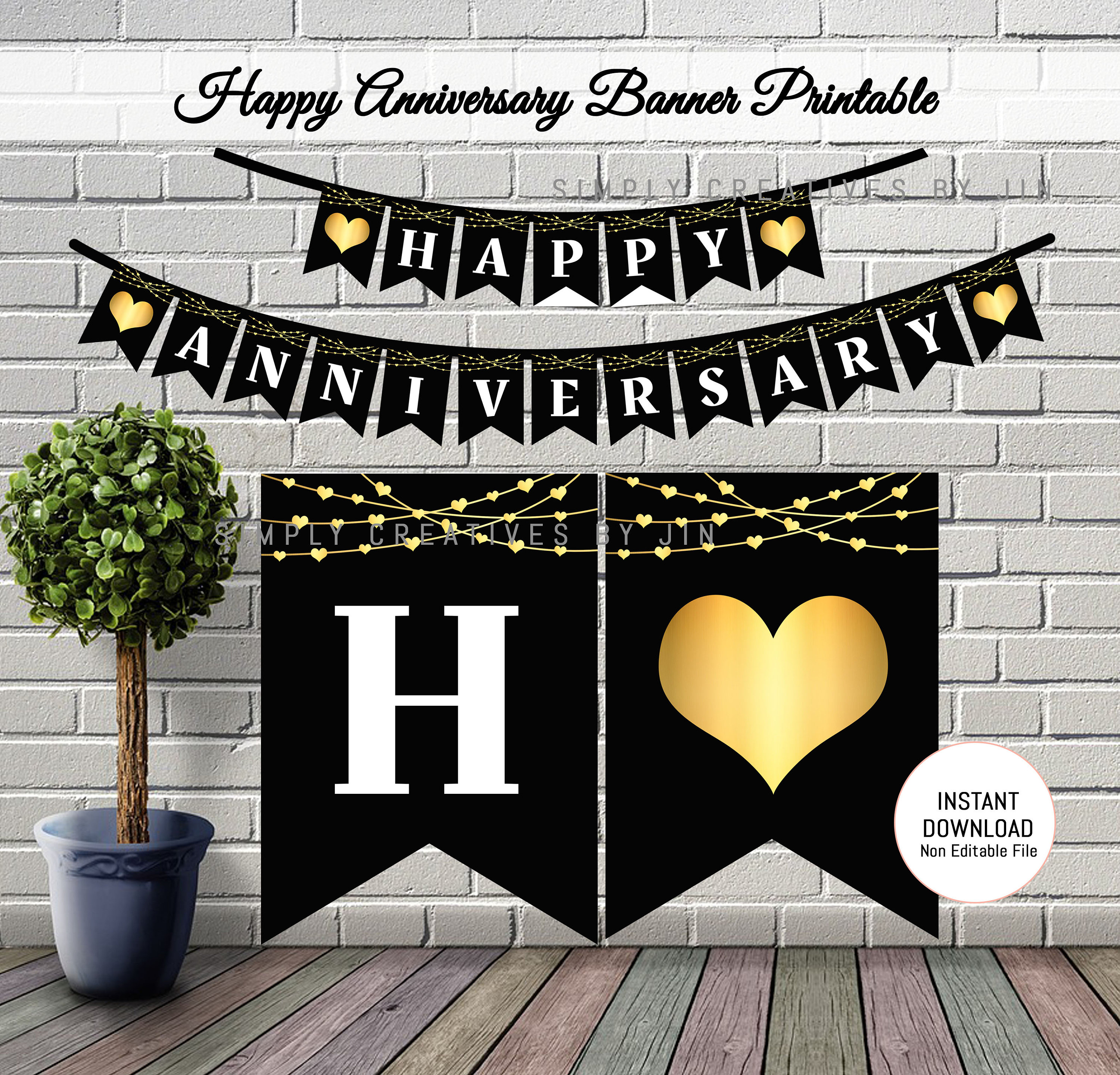 Happy Anniversary Banner Printable Happy Anniversary Banner