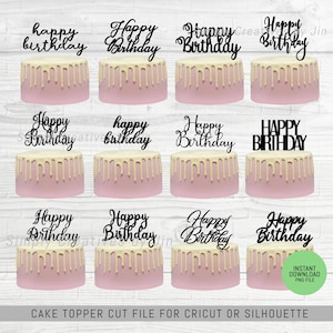 Fichier de coupe de gâteau de joyeux anniversaire | Fichier PNG joyeux anniversaire | Fichier de coupe de gâteau de joyeux anniversaire | Téléchargement instantané