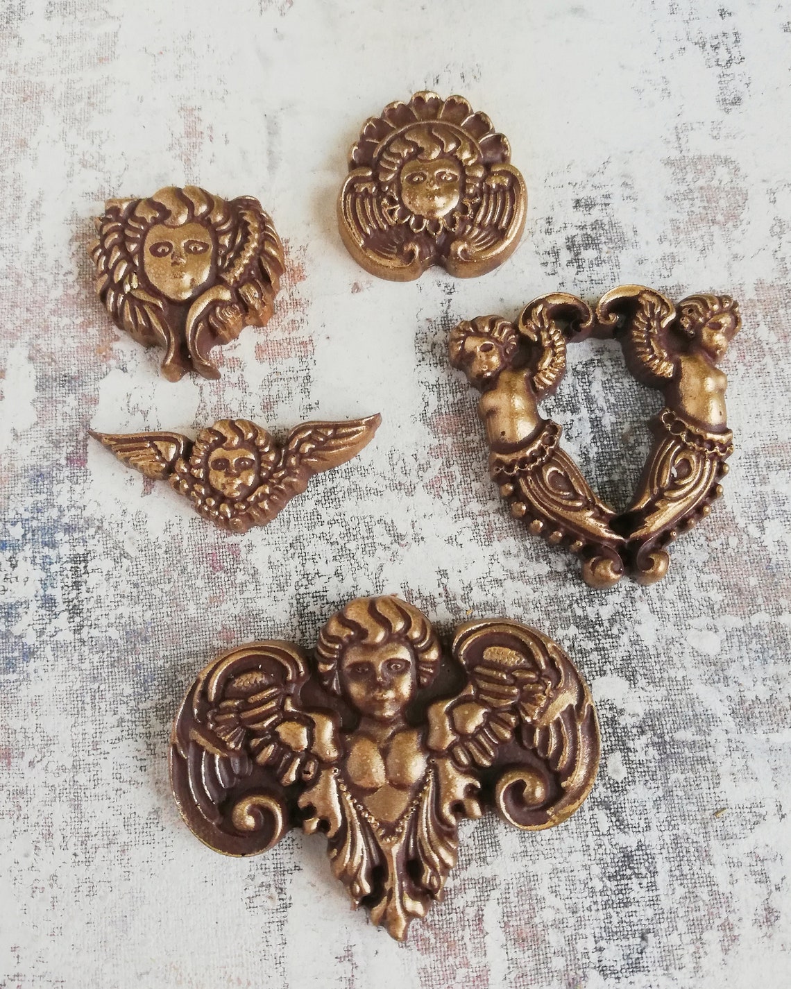 Miniature resin appliques decorative overlays vintage molding Etsy