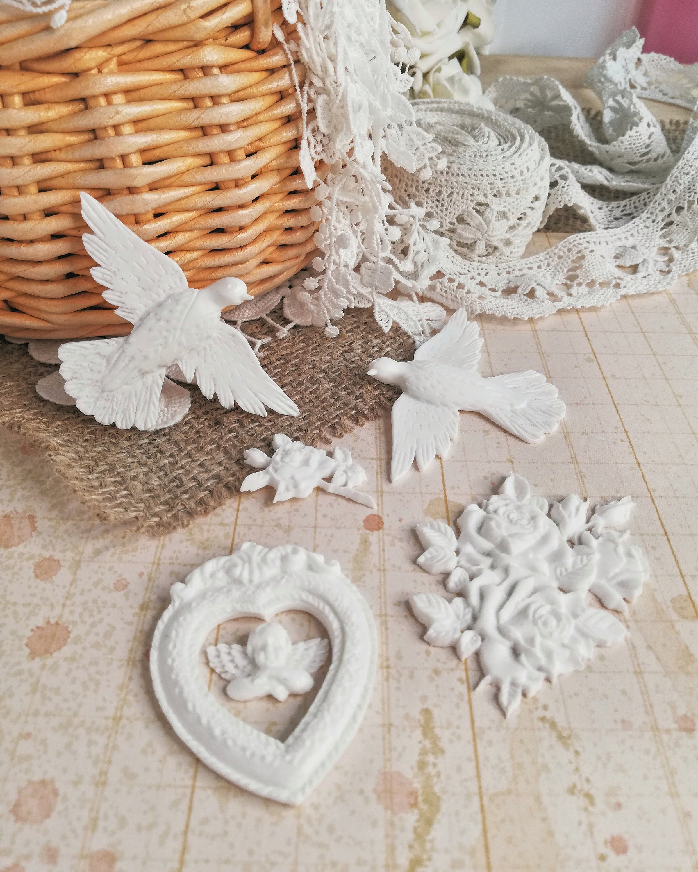 Resin embellishments flat back applique for scrapbooking Etsy