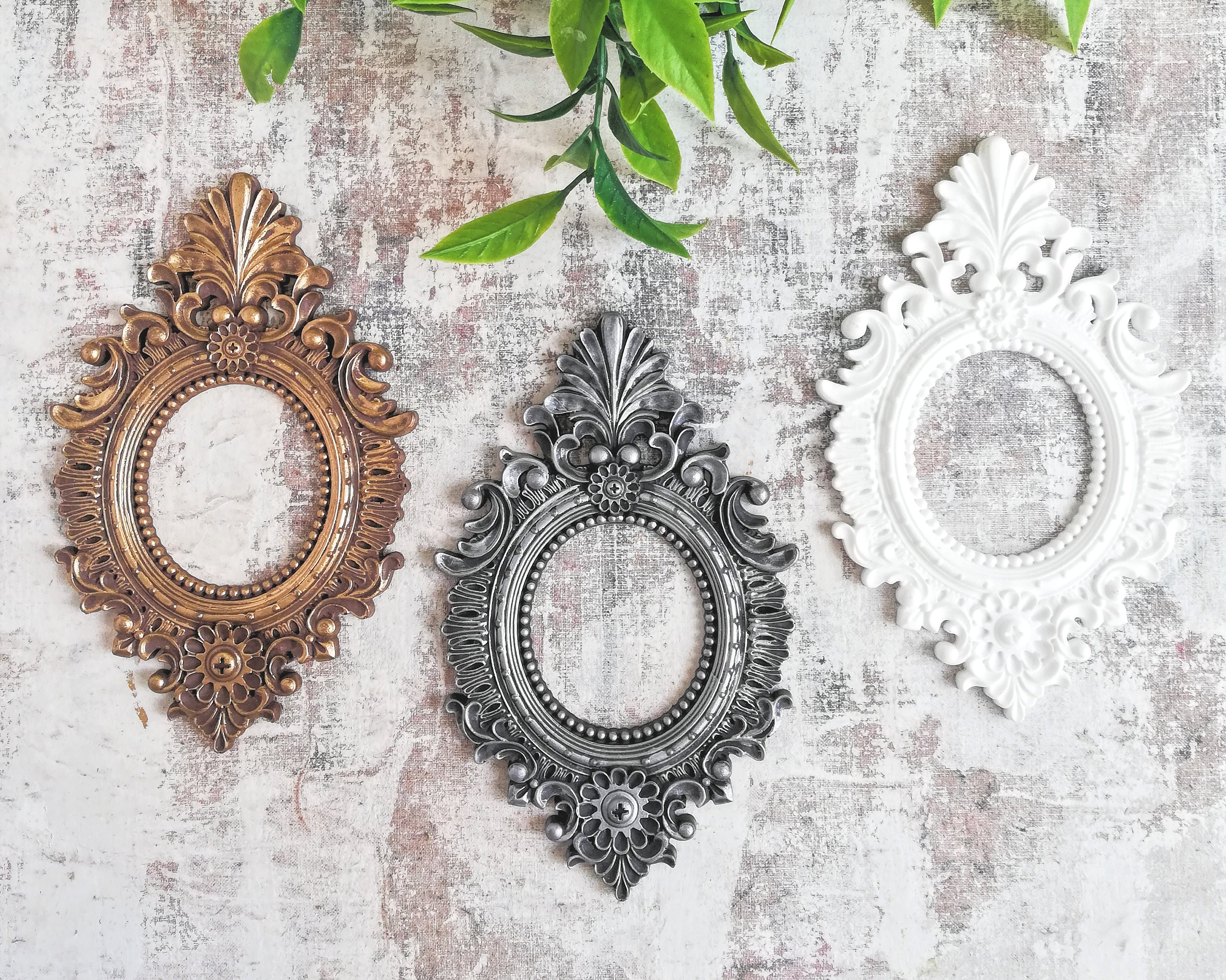 Ornate frame embellishment resin miniature frame craft onlays Etsy