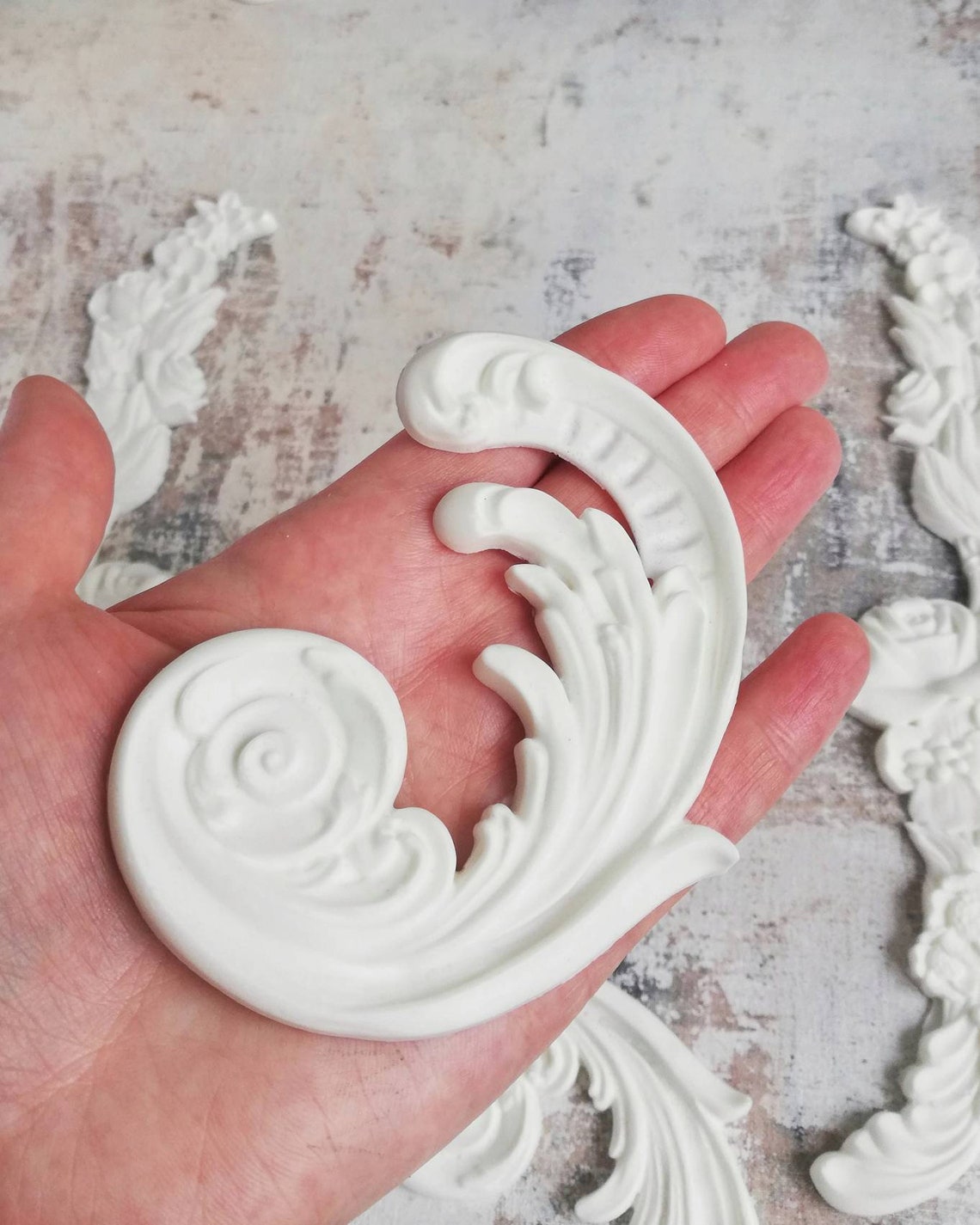 Furniture Onlays 2pcs. Ornate Appliques Plastic Decorative Etsy