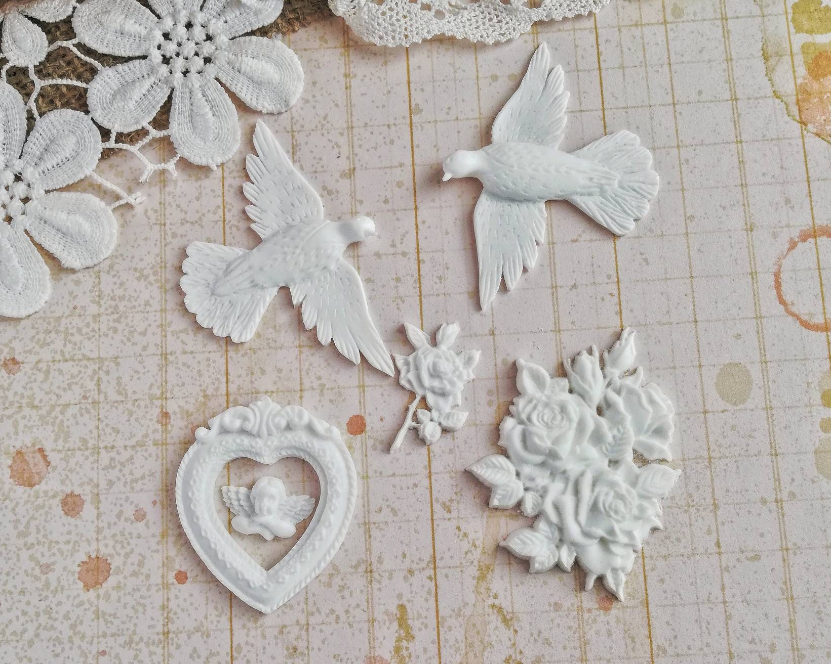 Resin embellishments flat back applique for scrapbooking Etsy