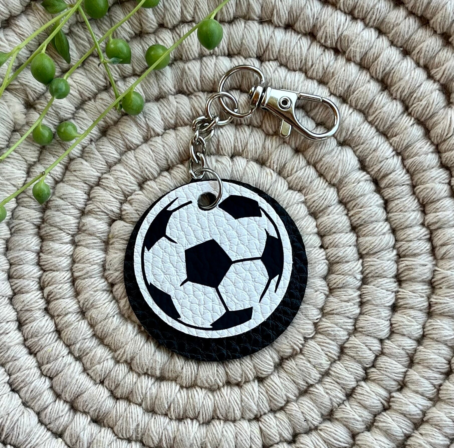 Rubber Soccer Ball Keychain