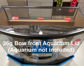 Aquarium Lid 36 gallon Bowfront - 3/16” clear polycarbonate, fits Aqueon, Top Fin, Marineland
