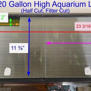 Tapa de acuario de 20 galones de alto - Corte de filtro de medio corte
