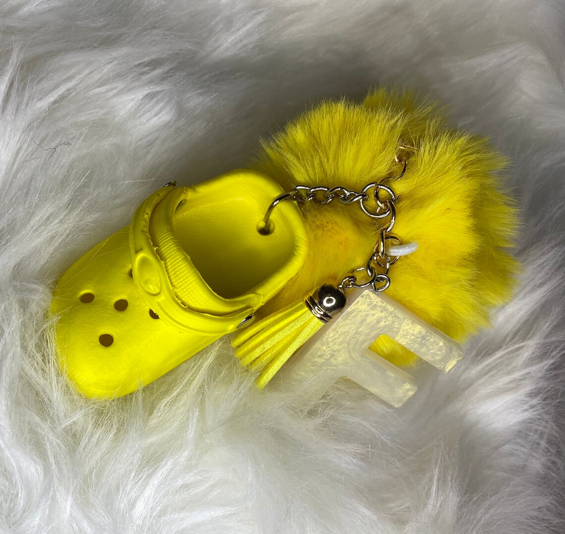 Initial keychain Croc keychain Personalized croc keychains Etsy