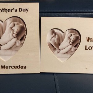 Personalized mother&#39;s day photo frame- heart shaped- mother&#39;s day gift from child to mom/grandma/aunt/godmother