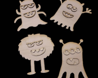 Monster diy wooden craft kit, diy paint kit for kids, gifts for kids, Halloween activities for kids, classroom, personalization available