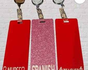 Personalized badge reel, Id holder, badge buddy, nurse gift, teacher gift, badge holder