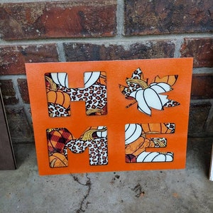Home fall decor - living room wall hanging - autumn decor - door hanging - pumpkin background- fall front door decor