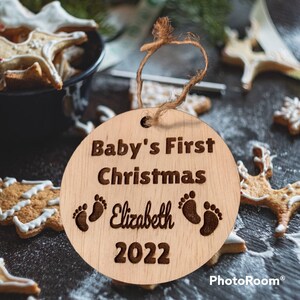 Baby&#39;s first Christmas ornament personalized, personalized ornament, baby shower gift, first christmas ornament, baby birth announcement