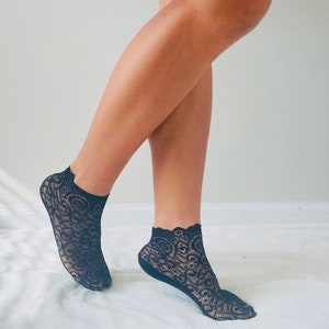 Fishnet lace socks, lace socks ,sheer socks , dress socks, net socks, flower socks