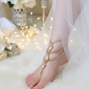 Crystal Barefoot Sandals | Beach Wedding Bridal Foot Jewelry