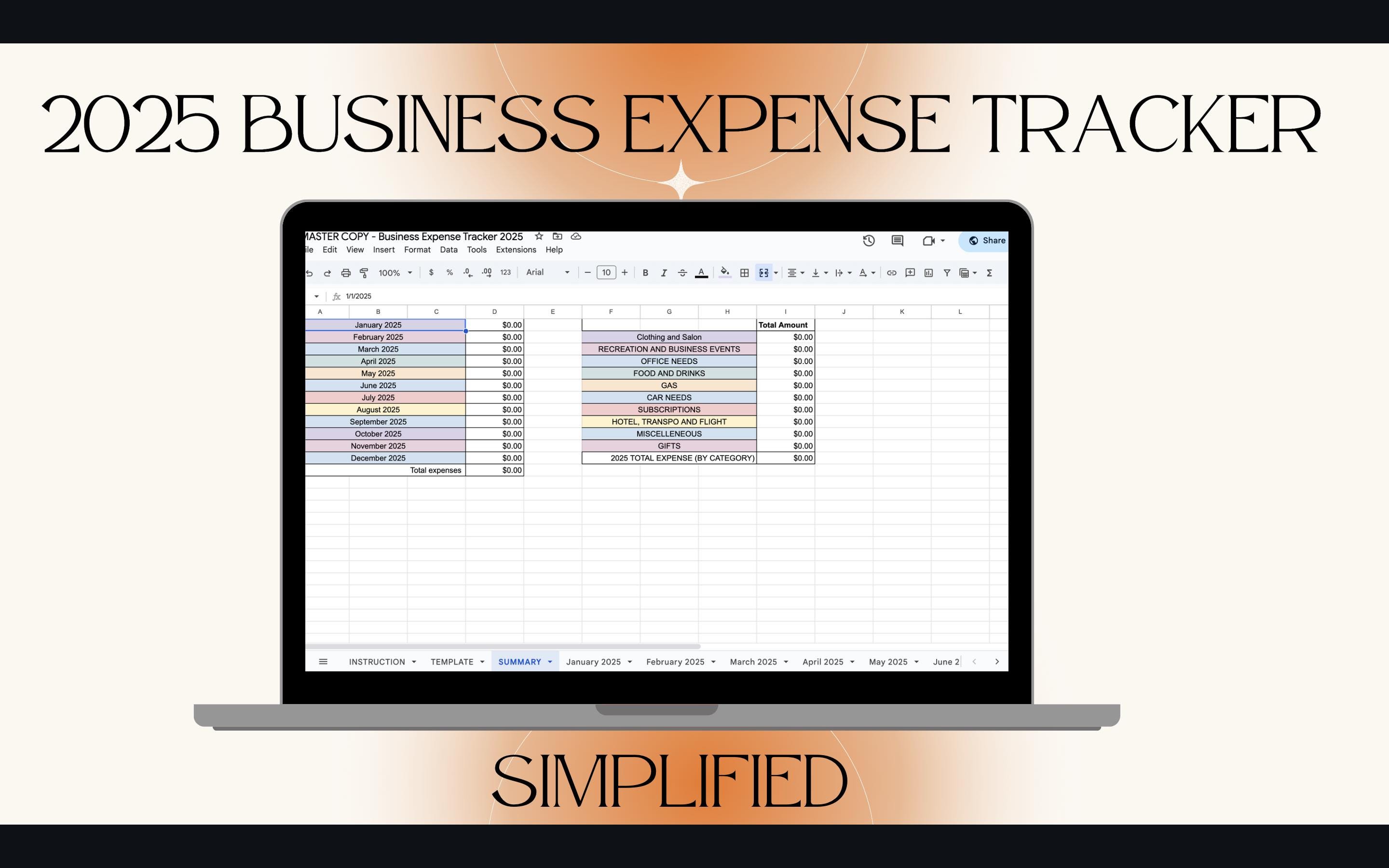 Business Expense Tracker Template - Etsy