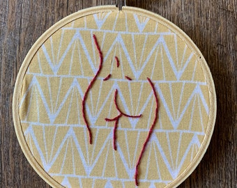 Patiently Waiting Woman Figure Embroidery Ready to Ship!