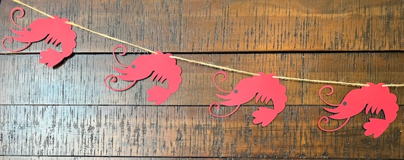 Shrimp Banner, Sea Life Decor, Seafood Boil Party