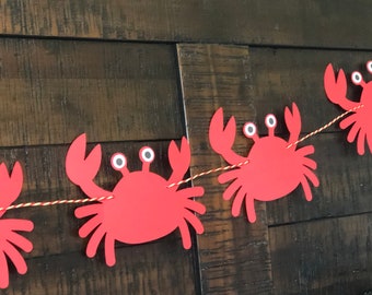 Crab Banner, Under the Sea Party Decor, Nautical Baby Shower Garland, Little Crabby Birthday Decorations, Ocean Theme High Chair Banner
