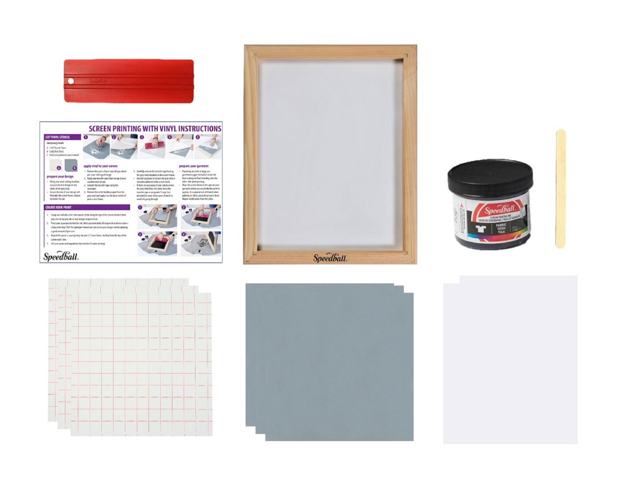 Speedball Beginner Screen Printing Craft Vinyl Kit,