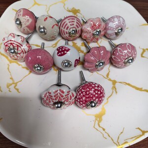 10er Set Knäufe Keramik Knäufe Shabby Chic Möbel Knäufe Möbelknöpfe Knäufe Blumen Boho Möbelknöpfe Vintage Keramik Möbelknäufe Bild 10