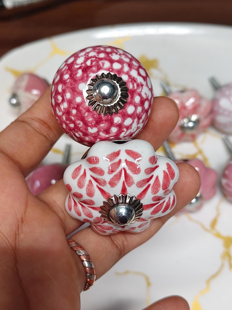 10er Set Knäufe Keramik Knäufe Shabby Chic Möbel Knäufe Möbelknöpfe Knäufe Blumen Boho Möbelknöpfe Vintage Keramik Möbelknäufe Bild 15