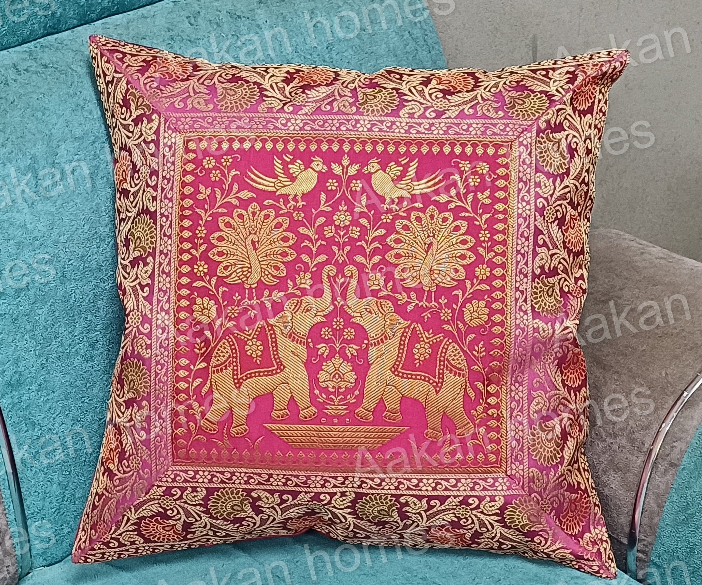 Fundas De Almohada Rojas Y Negras De 16 X 16 Pulgadas, Juego De 2