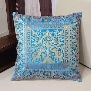Federa Per Cuscino In Seta Fatta A Mano, Motivo Mandala, 40x40 Cm - Colore Arancio Ruggine, Cerniera Invisibile - 3