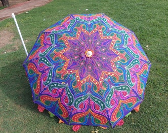 Designer Garden Umbrella: Colorful Traditional Parasol, Patio Decor (72" Diameter)