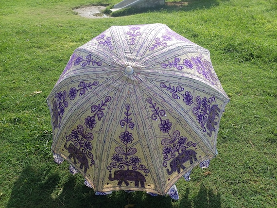 Indian Decorative Garden Umbrella: Traditional Wedding Parasol, 72"
