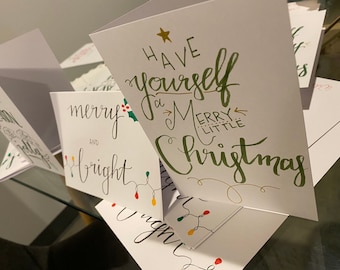 Hand-Lettered Christmas Cards - set of 12