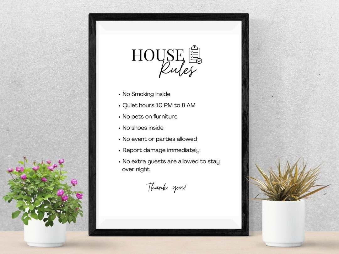Airbnb House Rules Template Property Rules Sign Canva - Etsy