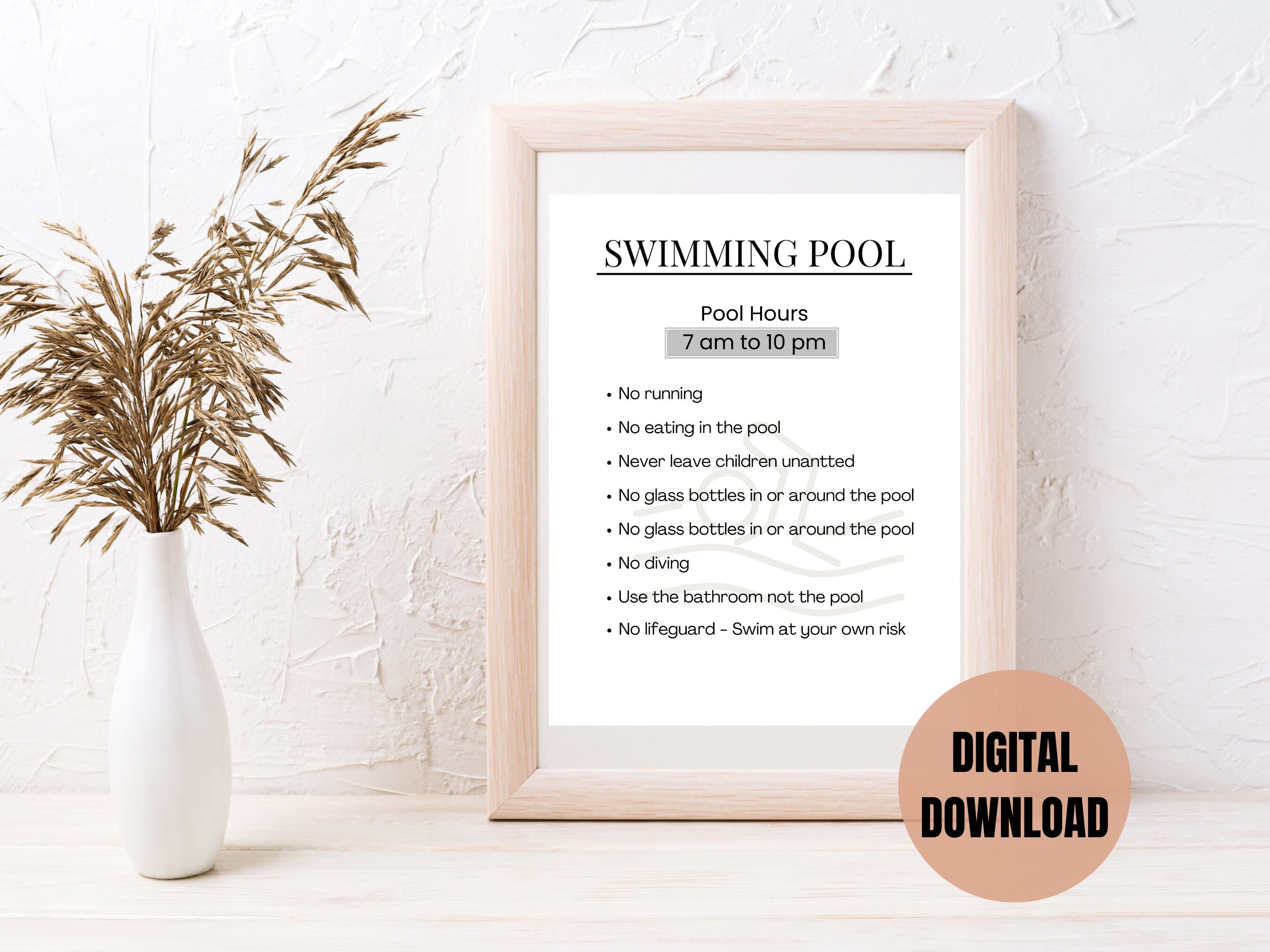 Airbnb Swimming Pool Rules Template Jacuzzi Sign Canva Etsy