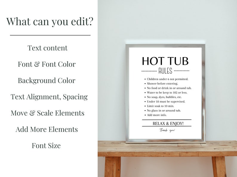 Airbnb Hot Tub Rules Template Spa Sign Bathroom Poster Etsy Canada