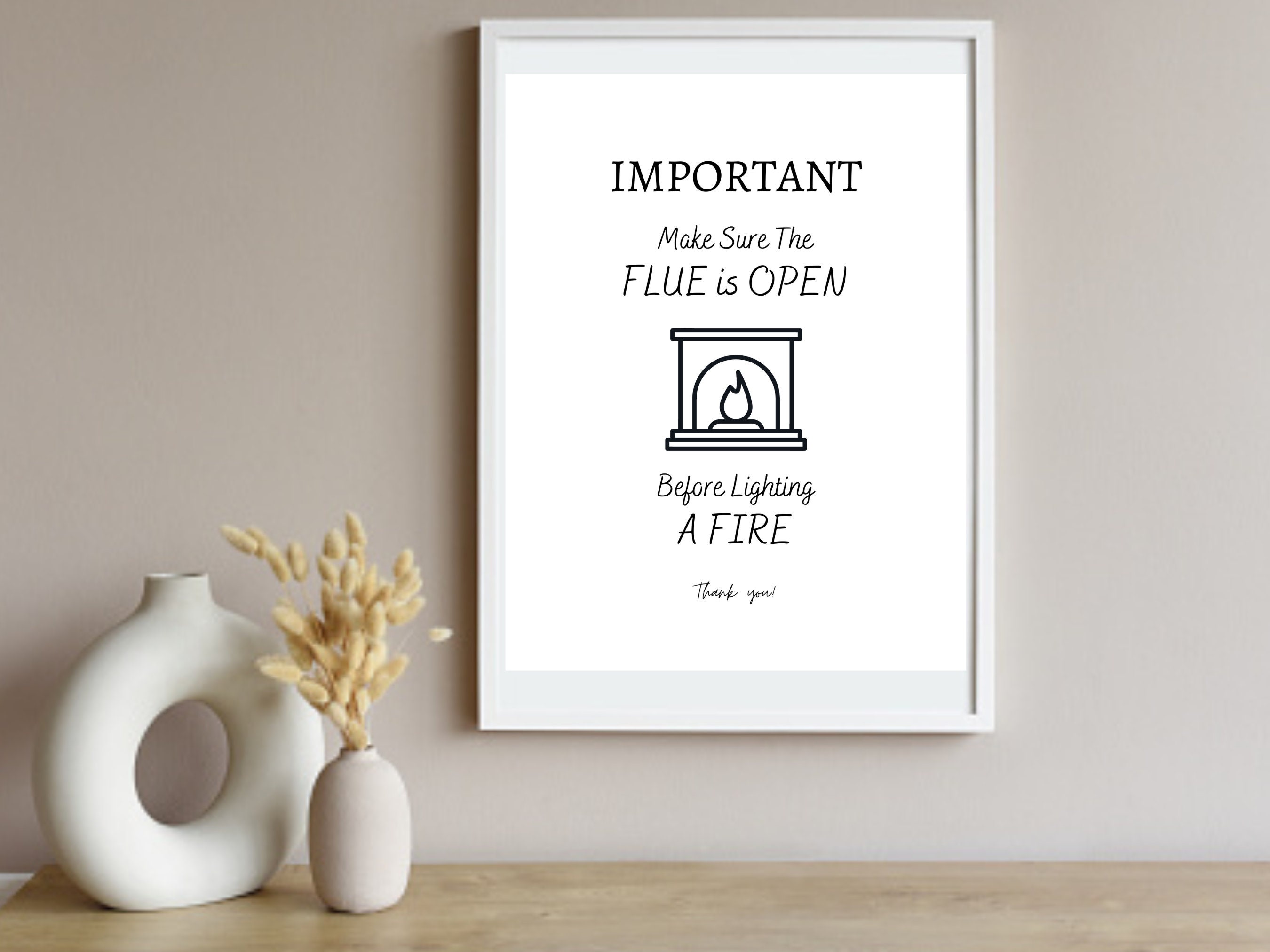 Airbnb Fireplace Rules Template Wood Stove Sign Canva Etsy