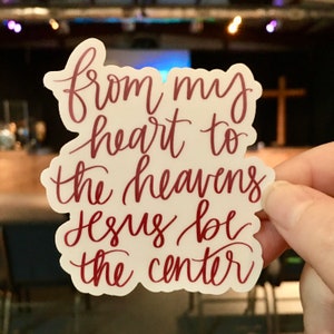 Heart to Heavens Lyric Christian Vinyl Sticker