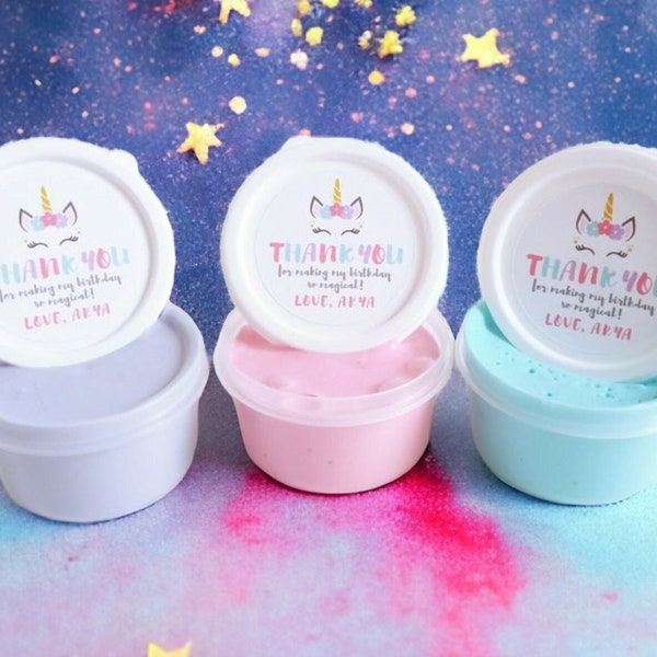 Unicorn Mini Butter Slime Favors | Unicorn Birthday Ideas | Scented Slime | Homemade Slime | Small Gift for Kids | Kids Magical Party Favors