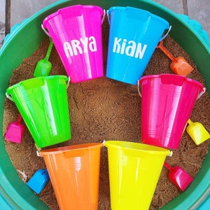 Personalized Beach Bucket and Shovel Set | Sand Pail and Shovel | Kids Party Favor | Beach Birthday Party Idea | Kids and Toddlers Beach Toy