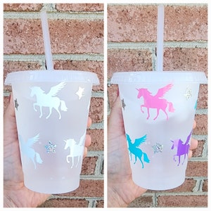 Unicorn Cup with Straw Travel Tumbler Party Cup Reusable Plastic Drinking  Water Bottle Women Ice Cof…See more Unicorn Cup with Straw Travel Tumbler