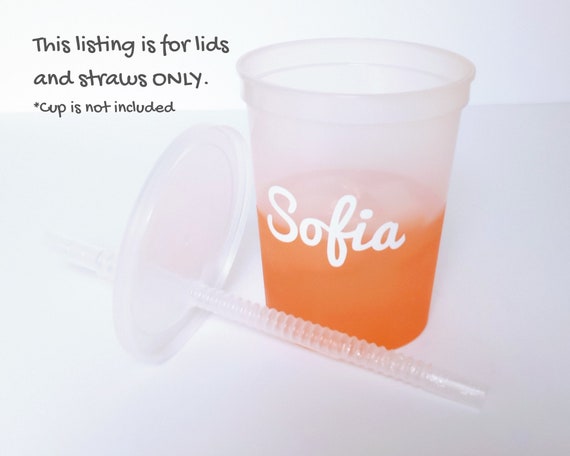 ADD ON: Lid and Straw for 16 22 Oz. Stadium Cups Lids and Straws Only  Individual Lid and Straw no Cup Purchase Necessary, No Minimum 