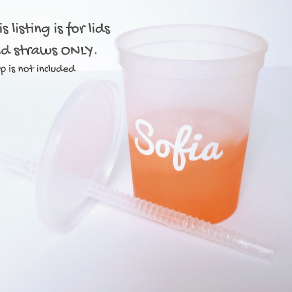 ADD ON: Lid and Straw for 16 - 22 oz. Stadium Cups | Lids and Straws Only | Individual Lid and Straw (No Cup Purchase Necessary), No Minimum