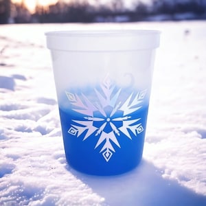 Frozen Snowflake Color Changing Cup | 16 oz. Mood Cup | Frozen Birthday Party Cup | Frozen Party Ideas & Decor | Frozen Party Favor